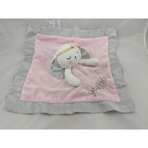 Nursery Rhyme White Rabbit Snuggle Pink Lovey Security Blanket Stuffed Animal